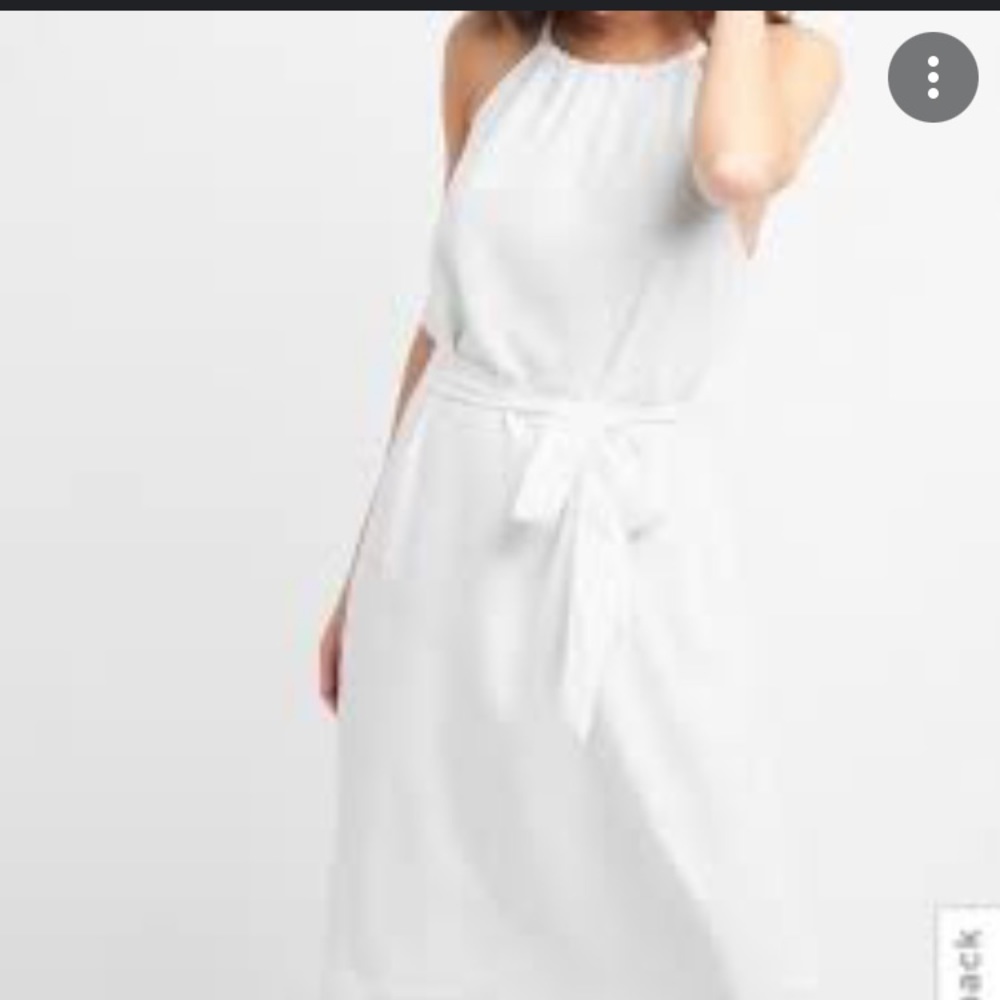 GAP apron halter midi dress White Color